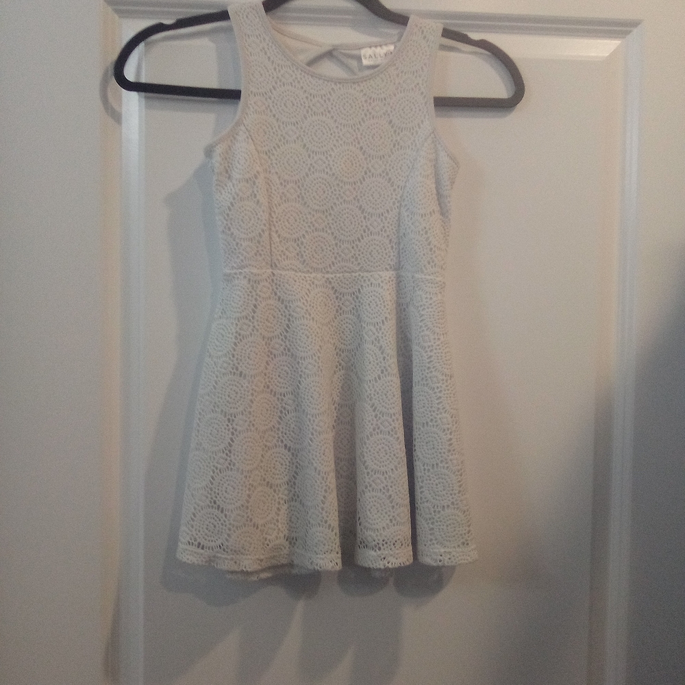 Girls Cream Lace Sleeveless Sundress Size 6 By Sally M